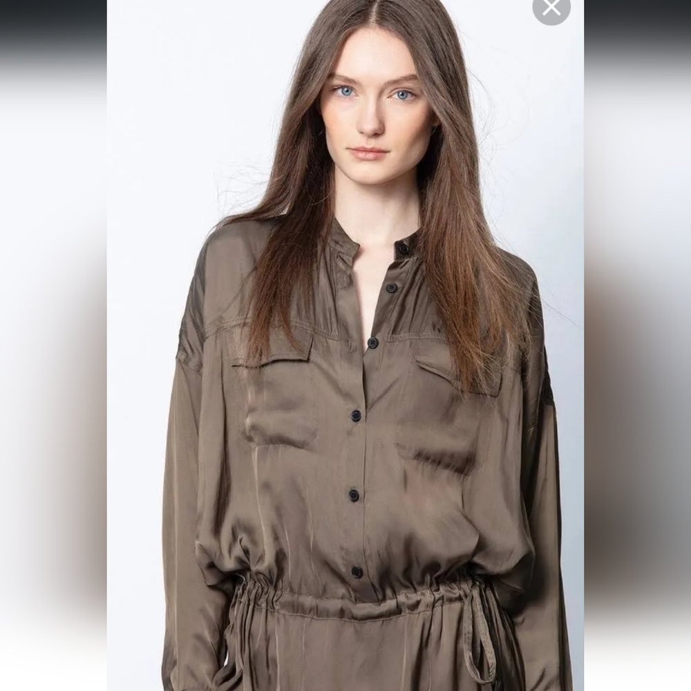 ZADIG & VOLTAIRE Romeo Satin Robe Dress. - Picture 9 of 16